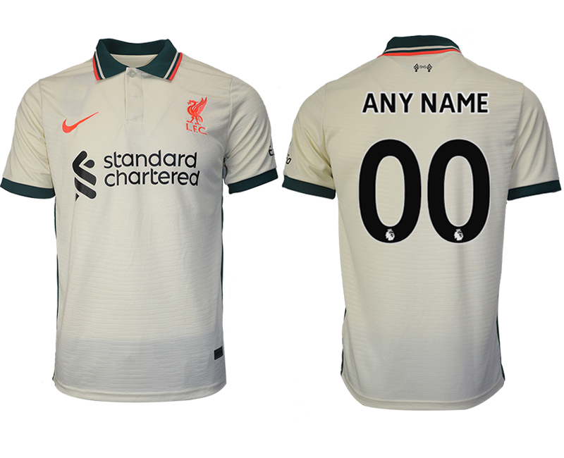 Men 2021-2022 Club Liverpool away aaa version cream customized Soccer Jersey->customized soccer jersey->Custom Jersey
